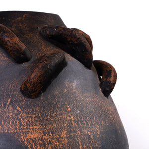 TOV Furniture Visha Hand-Finished Dark Terracotta Vase - Sculptural Art Piece for Rustic and Modern Interiors TOV-C80025