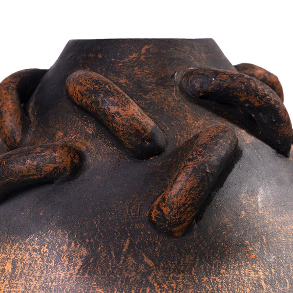 TOV Furniture Visha Hand-Finished Dark Terracotta Vase - Sculptural Art Piece for Rustic and Modern Interiors TOV-C80025