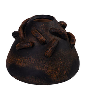 TOV Furniture Visha Hand-Finished Dark Terracotta Vase - Sculptural Art Piece for Rustic and Modern Interiors TOV-C80025