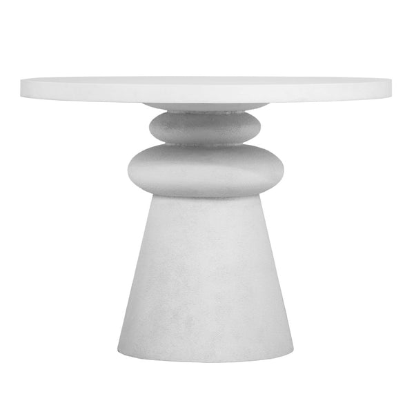 TOV Furniture Lupita 42" White Round Dinette Table - Modern Sculptural Design for Stylish Dining Spaces & Artistry TOV-D18432