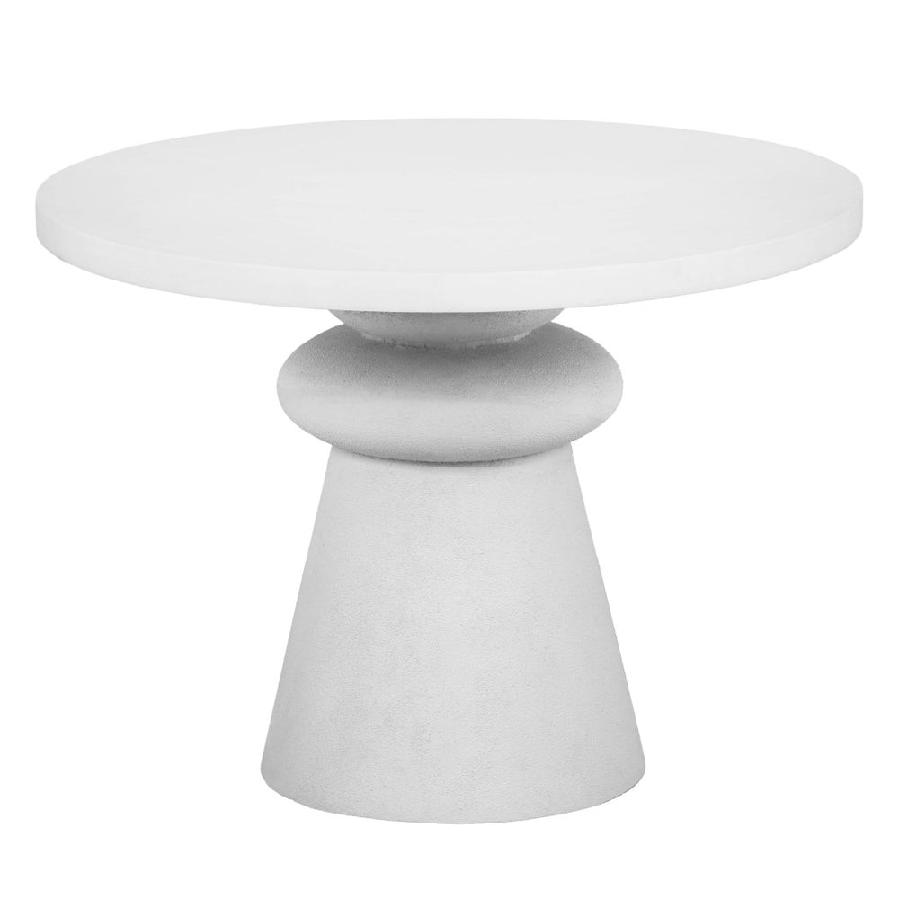 TOV Furniture Lupita 42" White Round Dinette Table - Modern Sculptural Design for Stylish Dining Spaces & Artistry TOV-D18432