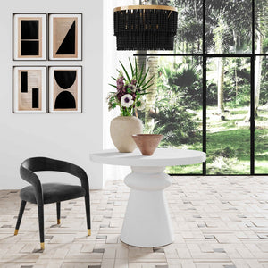 TOV Furniture Lupita 42" White Round Dinette Table - Modern Sculptural Design for Stylish Dining Spaces & Artistry TOV-D18432