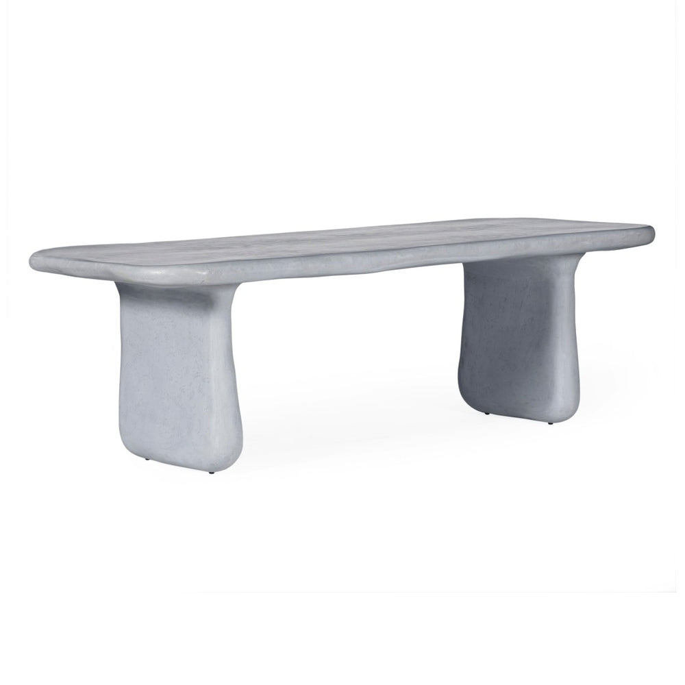 TOV Furniture Athen 95" Grey Faux Stone Dining Table – Durable, Modern Design for Indoor & Outdoor Gatherings! TOV-D18506