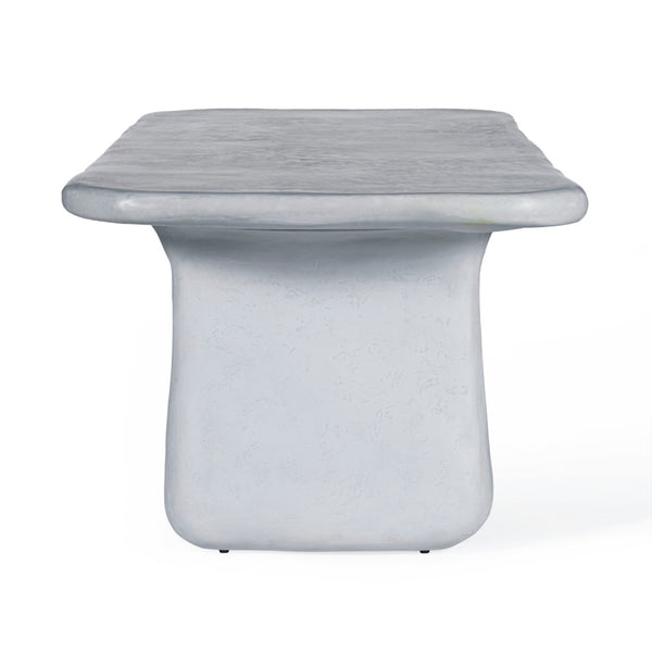 TOV Furniture Athen 95" Grey Faux Stone Dining Table – Durable, Modern Design for Indoor & Outdoor Gatherings! TOV-D18506