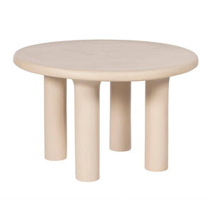 TOV Furniture Barbara 47" Cream Textured Round Dining Table - Stylish Indoor/Outdoor Centerpiece for Any Space TOV-D18646