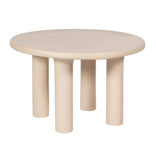 TOV Furniture Barbara 47" Cream Textured Round Dining Table - Stylish Indoor/Outdoor Centerpiece for Any Space TOV-D18646