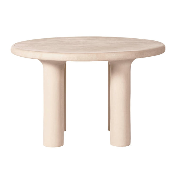 TOV Furniture Barbara 47" Cream Textured Round Dining Table - Stylish Indoor/Outdoor Centerpiece for Any Space TOV-D18646