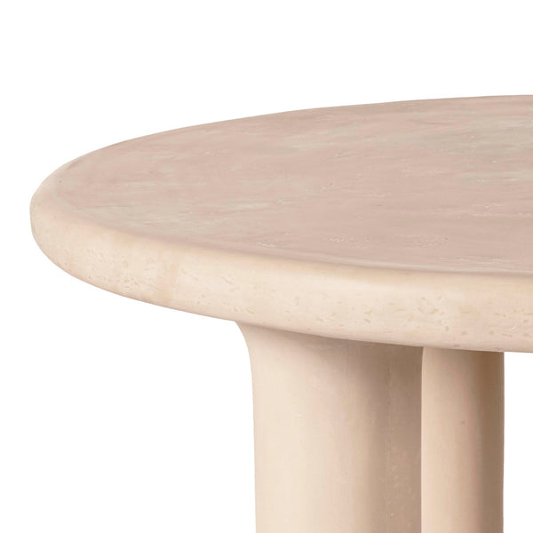 TOV Furniture Barbara 47" Cream Textured Round Dining Table - Stylish Indoor/Outdoor Centerpiece for Any Space TOV-D18646