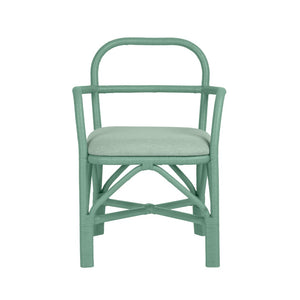 TOV Furniture Ginny Rattan Dining Chair - Handmade Coastal Design with Plush Cushion for Modern Dining Spaces Green TOV-D21022
