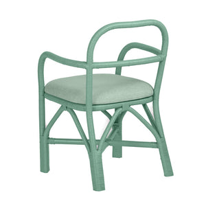 TOV Furniture Ginny Rattan Dining Chair - Handmade Coastal Design with Plush Cushion for Modern Dining Spaces Green TOV-D21022