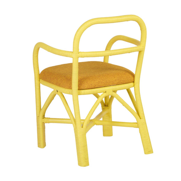 TOV Furniture Ginny Rattan Dining Chair - Handmade Coastal Design with Plush Cushion for Modern Dining Spaces Yellow TOV-D21023