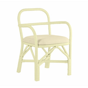 TOV Furniture Ginny Rattan Dining Chair - Handmade Coastal Design with Plush Cushion for Modern Dining Spaces Cream TOV-D21024