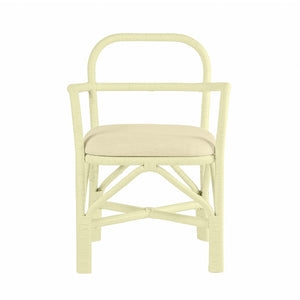 TOV Furniture Ginny Rattan Dining Chair - Handmade Coastal Design with Plush Cushion for Modern Dining Spaces Cream TOV-D21024