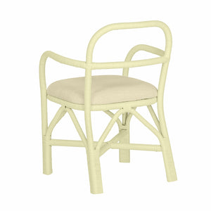 TOV Furniture Ginny Rattan Dining Chair - Handmade Coastal Design with Plush Cushion for Modern Dining Spaces Cream TOV-D21024