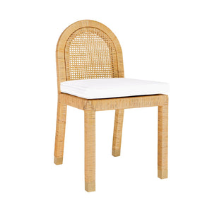 TOV Furniture Amara Arched Back Rattan Dining Chair with Durable Performance Fabric & Brass Accents for Style TOV-D21026