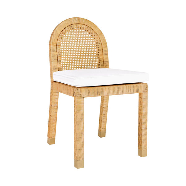 TOV Furniture Amara Arched Back Rattan Dining Chair with Durable Performance Fabric & Brass Accents for Style TOV-D21026
