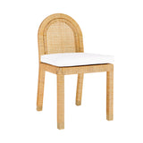 Amara Rattan and Performance Fabric Arched Back Dining Chair