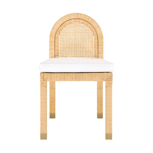 TOV Furniture Amara Arched Back Rattan Dining Chair with Durable Performance Fabric & Brass Accents for Style TOV-D21026