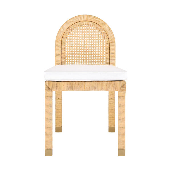 TOV Furniture Amara Arched Back Rattan Dining Chair with Durable Performance Fabric & Brass Accents for Style TOV-D21026