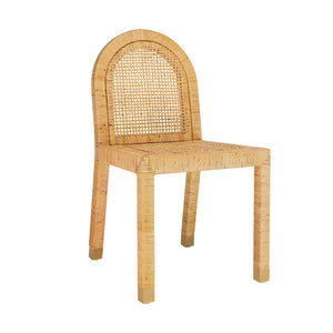 TOV Furniture Amara Arched Back Rattan Dining Chair with Durable Performance Fabric & Brass Accents for Style TOV-D21026
