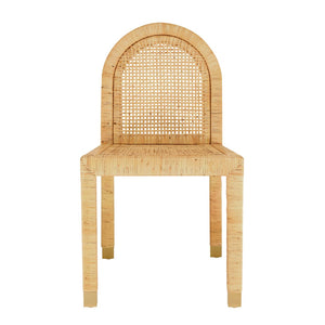 TOV Furniture Amara Arched Back Rattan Dining Chair with Durable Performance Fabric & Brass Accents for Style TOV-D21026