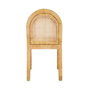 TOV Furniture Amara Arched Back Rattan Dining Chair with Durable Performance Fabric & Brass Accents for Style TOV-D21026