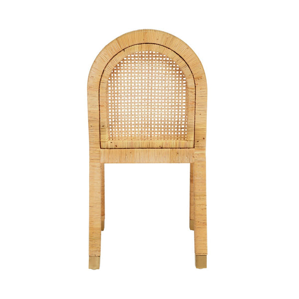 TOV Furniture Amara Arched Back Rattan Dining Chair with Durable Performance Fabric & Brass Accents for Style TOV-D21026