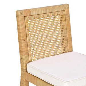 TOV Furniture Amara Cream Linen Dining Chair - Handcrafted Rattan Frame, Comfort-Focused Design, Versatile Style TOV-D21029