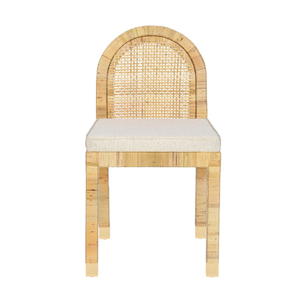 TOV Furniture Amara Cream Linen Arched Dining Chair - Stylish Comfort with Natural Materials for Any Space TOV-D21030