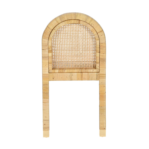 Tov Furniture Amara Stylish Linen Dining Chair - Comfortable Rattan Seating Perfect For Elegant Kitchen Spaces Cream,Natural Brass,Linen,Rattan,Wood Tov-d21030