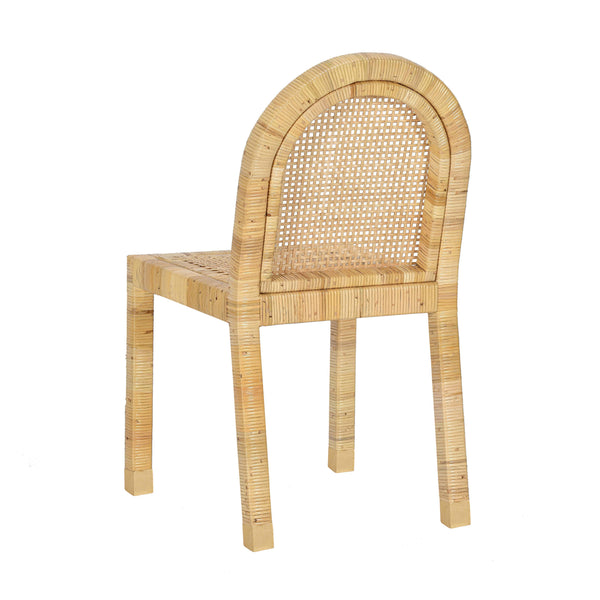 Tov Furniture Amara Stylish Linen Dining Chair - Comfortable Rattan Seating Perfect For Elegant Kitchen Spaces Cream,Natural Brass,Linen,Rattan,Wood Tov-d21030