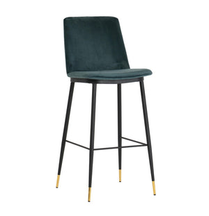 TOV Furniture Evora Velvet Counter Stool Set of 2 - Mid-Century Modern Design for Stylish Dining & Entertaining Green TOV-D4330