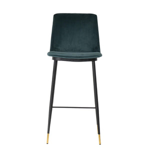 TOV Furniture Evora Velvet Counter Stool Set of 2 - Mid-Century Modern Design for Stylish Dining & Entertaining Green TOV-D4330
