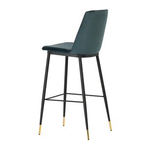 TOV Furniture Evora Velvet Counter Stool Set of 2 - Mid-Century Modern Design for Stylish Dining & Entertaining Green TOV-D4330