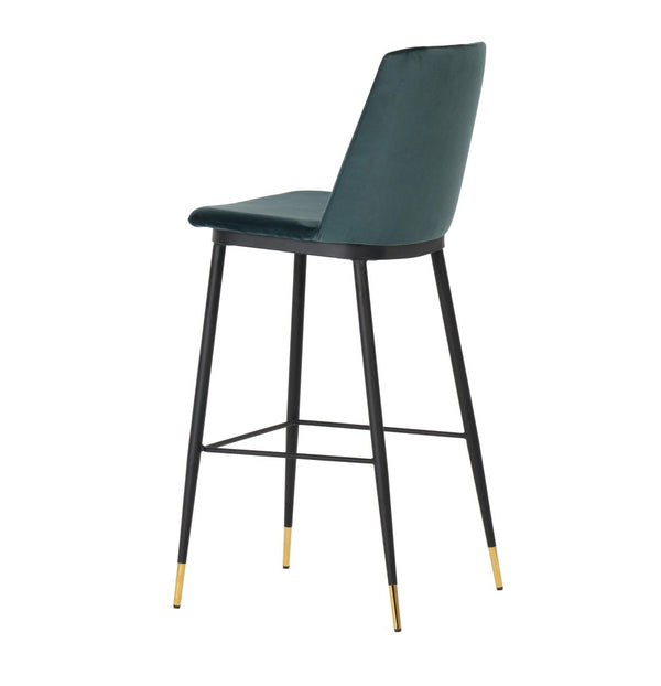 TOV Furniture Evora Velvet Counter Stool Set of 2 - Mid-Century Modern Design for Stylish Dining & Entertaining Green TOV-D4330