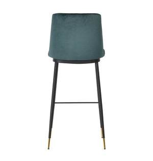 TOV Furniture Evora Velvet Counter Stool Set of 2 - Mid-Century Modern Design for Stylish Dining & Entertaining Green TOV-D4330