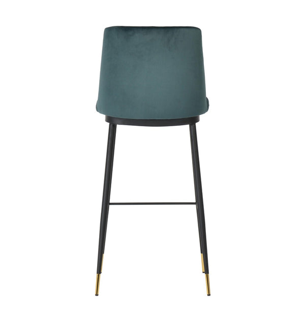 TOV Furniture Evora Velvet Counter Stool Set of 2 - Mid-Century Modern Design for Stylish Dining & Entertaining Green TOV-D4330