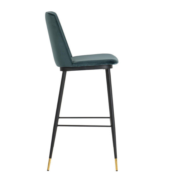 TOV Furniture Evora Velvet Counter Stool Set of 2 - Mid-Century Modern Design for Stylish Dining & Entertaining Green TOV-D4330