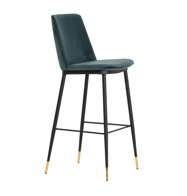 TOV Furniture Evora Velvet Counter Stool Set of 2 - Mid-Century Modern Design for Stylish Dining & Entertaining Green TOV-D4330