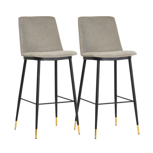 TOV Furniture Evora Velvet Counter Stool Set of 2 - Mid-Century Modern Design for Stylish Dining & Entertaining Grey TOV-D4332