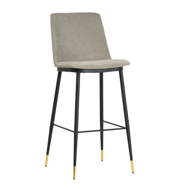 TOV Furniture Evora Velvet Counter Stool Set of 2 - Mid-Century Modern Design for Stylish Dining & Entertaining Grey TOV-D4332