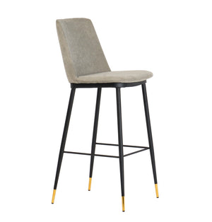 TOV Furniture Evora Velvet Counter Stool Set of 2 - Mid-Century Modern Design for Stylish Dining & Entertaining Grey TOV-D4332