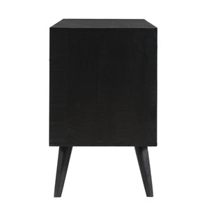 TOV Furniture Valentina 59" Black Acacia Buffet - Luxe Hollywood Glam with Geometric Design & Ample Storage Space TOV-D44013
