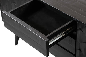 TOV Furniture Valentina 59" Black Acacia Buffet - Luxe Hollywood Glam with Geometric Design & Ample Storage Space TOV-D44013