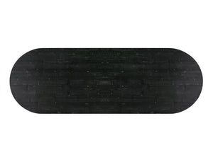 TOV Furniture Rishi 120" Coastal-Inspired Dining Table with Acacia Wood Top and Textured Rope Pedestal Base Black TOV-D44047