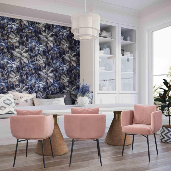 TOV Furniture Rishi 120" Coastal-Inspired Dining Table with Acacia Wood Top and Textured Rope Pedestal Base White TOV-D44048