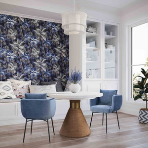 TOV Furniture Rishi 48" Coastal-Inspired Round Dining Table with Acacia Wood Top and Textured Rope Base, Modern Charm White TOV-D44050