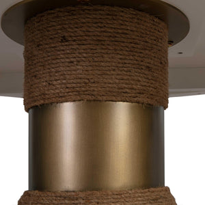 TOV Furniture Rishi 48" Coastal-Inspired Round Dining Table with Acacia Wood Top and Textured Rope Base, Modern Charm White TOV-D44050