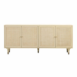 TOV Furniture Sierra 72" Artisan-Crafted Cane Sideboard with Minimalist Design and Ample Storage for Modern Spaces Buttermilk TOV-D44110