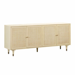 TOV Furniture Sierra 72" Artisan-Crafted Cane Sideboard with Minimalist Design and Ample Storage for Modern Spaces Buttermilk TOV-D44110